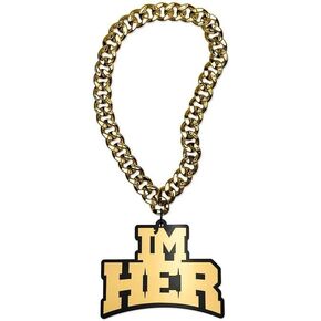 TrophySmack 'I'm Her' Turnover Chain - Chrome Gold & Black Acrylic in Saudi Arabia
