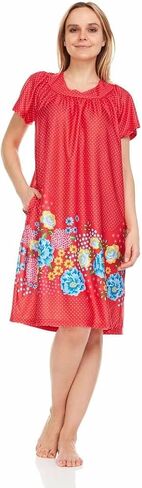 Women's Short Sleeve Muumuu Lounger Dress Comfortable Casual Loungewear for Women, Relaxed Fit, Summer Beach Cover-up Dress… in Saudi Arabia