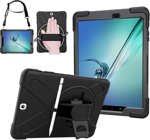 بالنسبة إلى Microsoft Surface Pro X Case 2021/2020/2019 - عرض زاوية متعددة Kickstand Handle Hand Strap تحمل غطاء أعمال حزام الكتف من طراز Surface Pro X ، Black ، Black in Kuwait