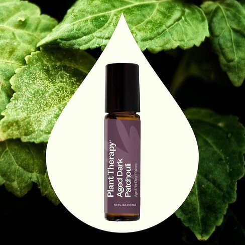 Plant Therapy Aged Dark Patchouli Essential Oil Roll-On 10 mL (1/3 oz) Pre-Diluted in Fractionated Coconut Oil, Long-Lasting, Personal Fragrance,100% Pure, Natural, Expertly Aged for Depth, Rich Aroma in Saudi Arabia
