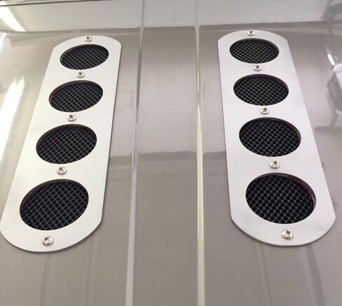 Pair of Bolt on Aluminum Hood Vents 16" with Steel Screens and Stainless Steel Hardware. Easy Installation While Giving Your Ride a Custom Look. in Saudi Arabia