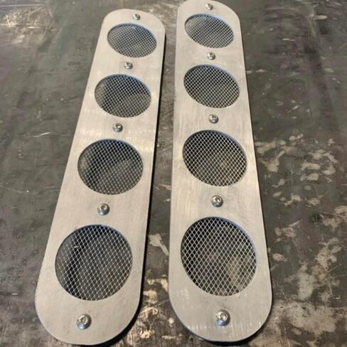 Pair of Bolt on Aluminum Hood Vents 16" with Steel Screens and Stainless Steel Hardware. Easy Installation While Giving Your Ride a Custom Look. in Saudi Arabia