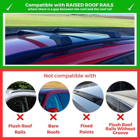 ERKUL Roof Rack Cross Bars for Mercedes Benz Metris 2016-2023 | Aluminum Crossbars with Anti Theft Lock for Rooftop | Compatible with Raised Rails - Black in Saudi Arabia
