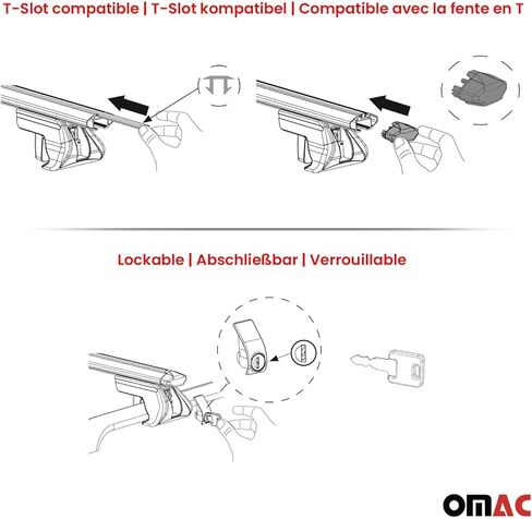 OMAC Roof Rack Cross Bars Luggage Carrier for Hyundai Ioniq 5 2022-25 Gray 2X in Kuwait
