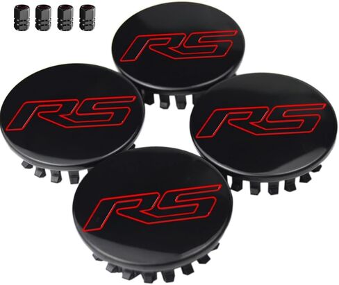 4PCS RS Wheel Center Cap Hub Cover and 4PCS RS Tire Valve Caps Compatible with Camaro Equinox Cruze Malibu Trax 59mm (RS-2) in Kuwait