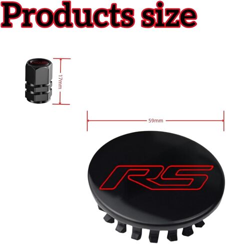 4PCS RS Wheel Center Cap Hub Cover and 4PCS RS Tire Valve Caps Compatible with Camaro Equinox Cruze Malibu Trax 59mm (RS-2) in Kuwait