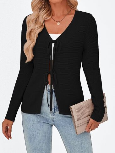 Queen Queen Womens Tie Top Front Tops Fall Cardigan Sensters 2025 Fashion Crochet Croct Faction Blouses Cute Y2K ملابس عارضة in Kuwait
