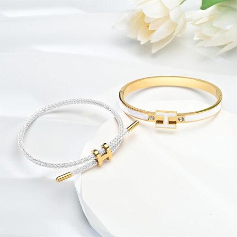 H أساور H للنساء ، H bangle و H Wire Rope Set ، أساور الذهب اللذيذة تم تعيينها على هدايا عيد الميلاد للأمهات للنساء in Kuwait