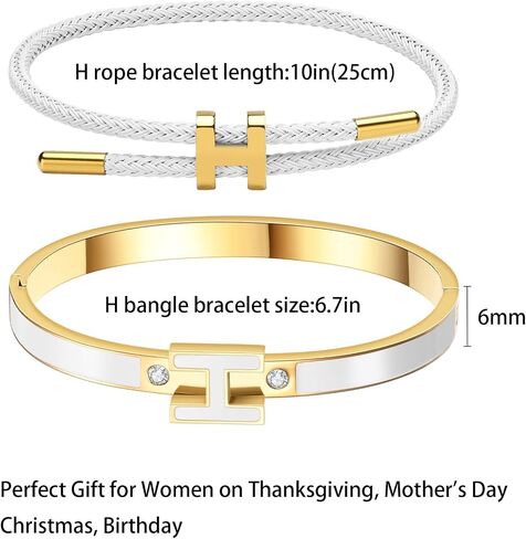 H أساور H للنساء ، H bangle و H Wire Rope Set ، أساور الذهب اللذيذة تم تعيينها على هدايا عيد الميلاد للأمهات للنساء in Kuwait