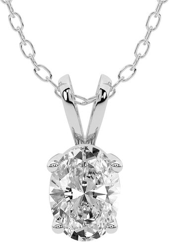 الماس الودي Solitaire Lab Diamond Necklace for Women Quartze Split Bail | 0.75-6 قيراط IGI مختبر معتمد نمت الماس | قلادة الذهب 14K مع سلسلة ذهبية | جودة FG-VS in Kuwait