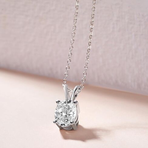 الماس الودي Solitaire Lab Diamond Necklace for Women Quartze Split Bail | 0.75-6 قيراط IGI مختبر معتمد نمت الماس | قلادة الذهب 14K مع سلسلة ذهبية | جودة FG-VS in Kuwait