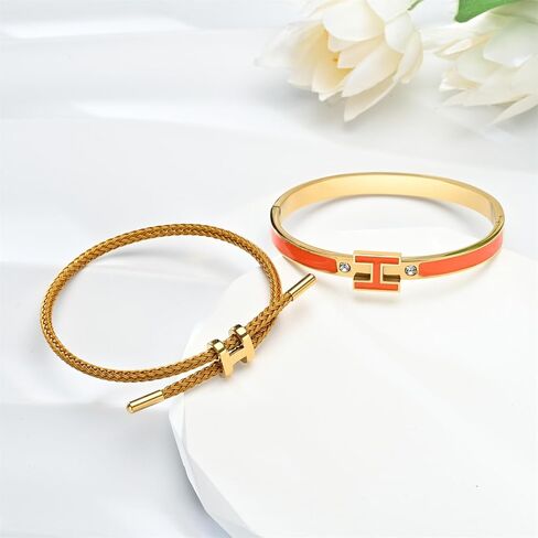 H أساور H للنساء ، H bangle و H Wire Rope Set ، أساور الذهب اللذيذة تم تعيينها على هدايا عيد الميلاد للأمهات للنساء in Kuwait