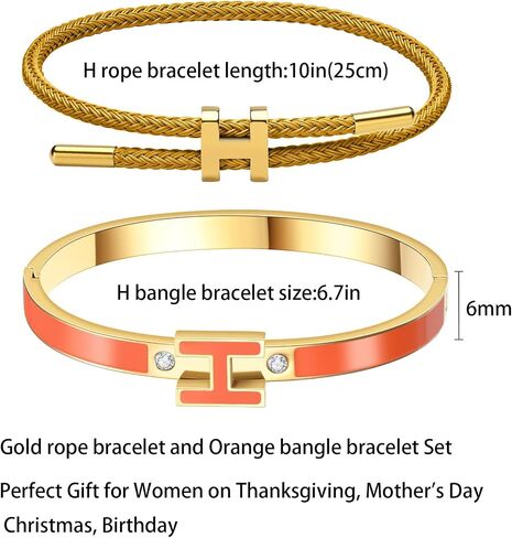 H أساور H للنساء ، H bangle و H Wire Rope Set ، أساور الذهب اللذيذة تم تعيينها على هدايا عيد الميلاد للأمهات للنساء in Kuwait