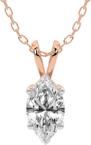 FRIENDLY DIAMONDS Solitaire Lab Diamond Necklace For Women Quartze Split Bail | 0.75-6 Carat IGI Certified Lab Grown Diamond | 14K Gold Pendant With Gold Chain | FG-VS Quality in Saudi Arabia