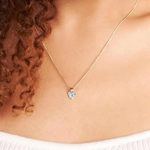 الماس الودي Solitaire Lab Diamond Necklace for Women Quartze Split Bail | 0.75-6 قيراط IGI مختبر معتمد نمت الماس | قلادة الذهب 14K مع سلسلة ذهبية | جودة FG-VS in Kuwait