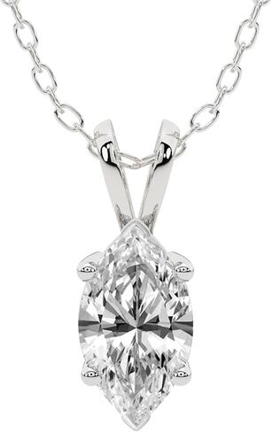 الماس الودي Solitaire Lab Diamond Necklace for Women Quartze Split Bail | 0.75-6 قيراط IGI مختبر معتمد نمت الماس | قلادة الذهب 14K مع سلسلة ذهبية | جودة FG-VS in Kuwait