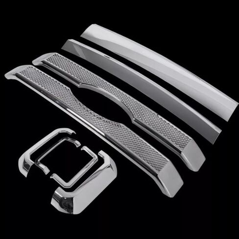Chrome Grille Grille Cover Full Overlay Cover 8 قطع مجموعة لعام 2011 2012 2013 2014 2015 2015 لـ Ford F250 F350 F-350 F-450 F-550 Super Duty in Kuwait