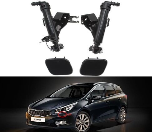 الأمامي الأيسر والأعلى اليمنى Wahser Sparyer Movement Pump Cap Cap Jet لـ Kia Ceed 2012 2013 2014 2015 2017 98671a2700 (Black-Left) in Saudi Arabia
