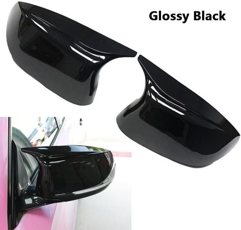 2pcs Glossy Black/Carbon Fiber Car Side Door Rearview Mirror Cover Sticker Trim for Infiniti Q5 SQ50 2014 2015 2016 2017(Black) in Saudi Arabia