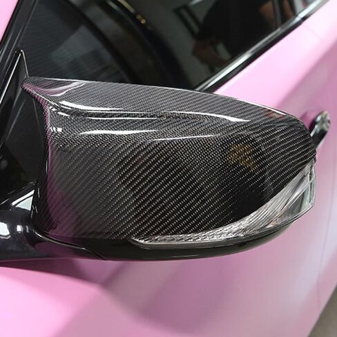 2pcs Glossy Black/Carbon Fiber Car Side Door Rearview Mirror Cover Sticker Trim for Infiniti Q5 SQ50 2014 2015 2016 2017(Black) in Saudi Arabia