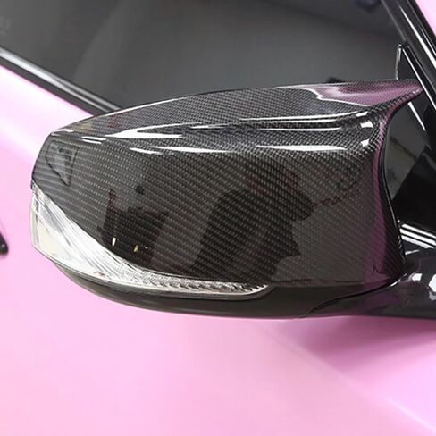 2pcs Glossy Black/Carbon Fiber Car Side Door Rearview Mirror Cover Sticker Trim for Infiniti Q5 SQ50 2014 2015 2016 2017(Black) in Saudi Arabia