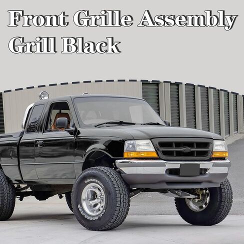 CarPartsDepot Front Grille Grill Chrome Frame Silver Gray Bar Insert Compatible With 1998 1999 2000 Ford Ranger FO1200340 F87Z8200EAA in Saudi Arabia