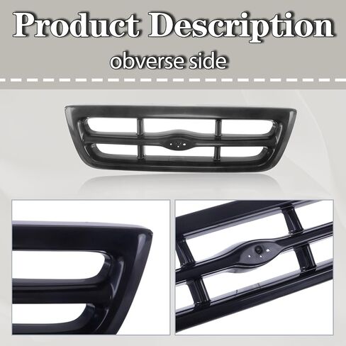 CarPartsDepot Front Grille Grill Chrome Frame Silver Gray Bar Insert Compatible With 1998 1999 2000 Ford Ranger FO1200340 F87Z8200EAA in Saudi Arabia