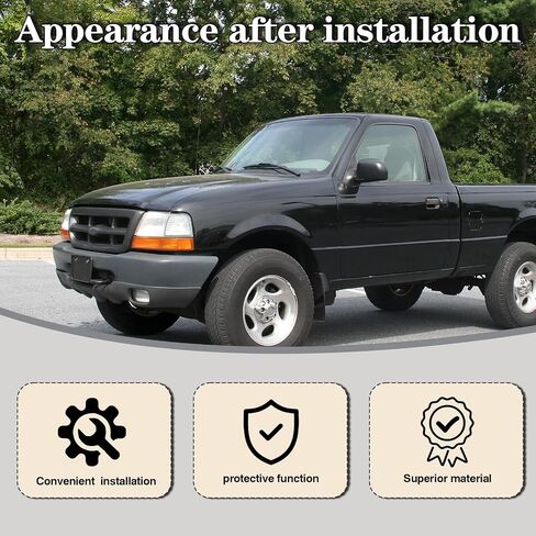 CarPartsDepot Front Grille Grill Chrome Frame Silver Gray Bar Insert Compatible With 1998 1999 2000 Ford Ranger FO1200340 F87Z8200EAA in Saudi Arabia