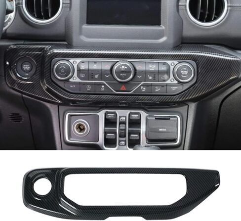 Carbon Fiber Center Control Air Conditioning Switch Panel Cover Trim for Jeep for Wrangler 2018-2023 JL JLU & 2020-2023 Gladiator JT in Saudi Arabia