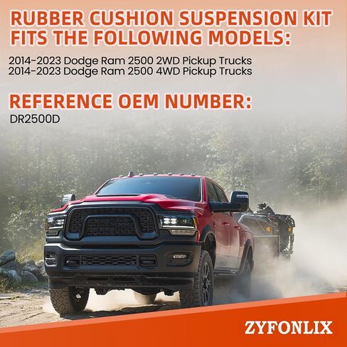 Rubber Cushion Suspension Kit Compatible with 2014-2023 Dodge Ram 2500 2WD 4WD Pickup Trucks Rubber Bushing Suspension Kit OEM DR2500D 8,600lbs in Saudi Arabia