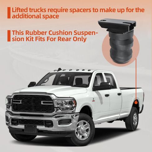 Rubber Cushion Suspension Kit Compatible with 2014-2023 Dodge Ram 2500 2WD 4WD Pickup Trucks Rubber Bushing Suspension Kit OEM DR2500D 8,600lbs in Saudi Arabia