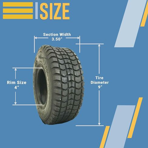 Two 9x3.50-4 Tire Fits Tractor Skateboard Scooter Go Kart Atv Bike Mower Lawn 9 350 4, Versatile 9 350 4 Size for Enhanced Performance and Durability in Saudi Arabia