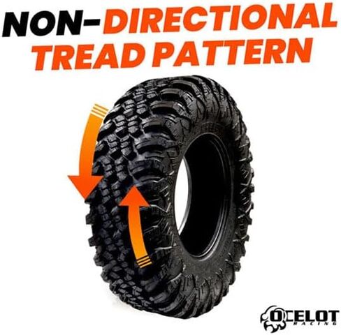 Ocelot Aurora ATV UTV Tire 31 x 10R–15 For All Terrain Style Riding, Durable 8-Ply Radial Construction and Non-Directional Tread Pattern with Thick lugs for Diverse Terrain and Conditions in Saudi Arabia