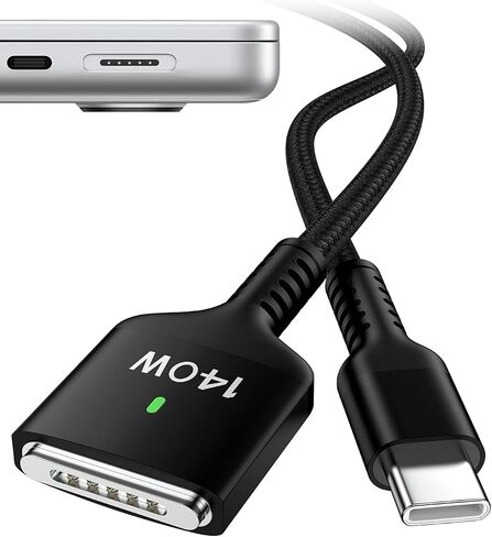 MacBook Air Charger Cord Pro ، USB-C إلى Magsafe 3 كابل ، 140 واط 6 أقدام Apple Cable Cable Mag Safe 3 Matchet in Kuwait