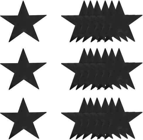 Meccanixity Black Stars Cetouts Decoration ، 24 PCS 6 "Paper Paper Stars Double Confetti Cardboard Stars Decorations for Bulletin Board Wall Classroom Party in Saudi Arabia