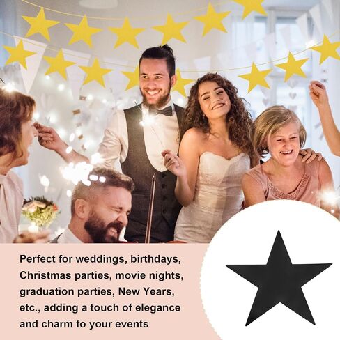 Meccanixity Black Stars Cetouts Decoration ، 24 PCS 6 "Paper Paper Stars Double Confetti Cardboard Stars Decorations for Bulletin Board Wall Classroom Party in Saudi Arabia