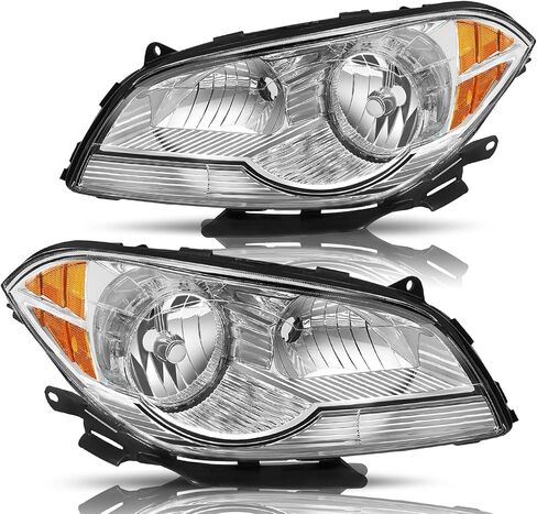 مجموعة الأمامي المتوافقة مع 2008-2012 Chevy Malibu 4 Door Side and Driver Side (Chrome Housing & Amber Reflector) in Saudi Arabia
