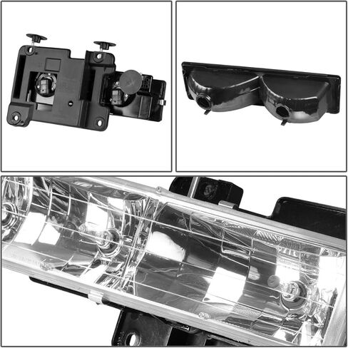 DNA MOTORING HL-OH-8P-C10-3G-BK-AM Black Amber Headlights Compatible with 94-99 Suburban / C1500 K1500 C K / 95-99 Yukon in Saudi Arabia