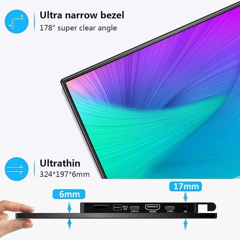 17.3 Inch 4K Touchscreen Portable Monitor, UHD 100% P3 Mobile Monitor Support MPP Stylus HDR IPS Eye Care Game Display USB C Mini HDMI for Xbox,PS4/5,Switch,Laptop,Mac in Saudi Arabia