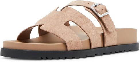 Madden Girl Women's Darlaa Slide Sandal, Taupe Fabric, 6 in Saudi Arabia