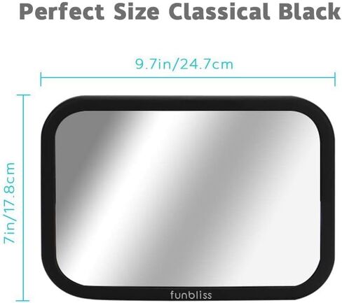 Funbliss Baby Car Mirror for Rear Facing Seat | 360° Rotation, Safety CertifiedShatterproof Acrylic Glass, Clear Wide View | Infant Car Mirror for Car Seat Rear Facing in Kuwait