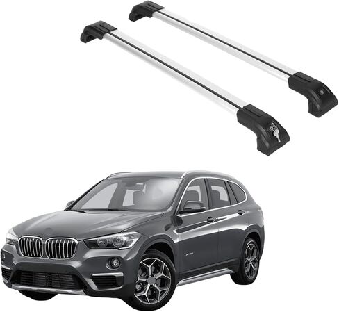 Erkul Roof Rack Cross Bars لـ BMW X7 (G07) 2019-2025 | أشرطة الألومنيوم مع قفل مكافحة السرقة للسطح | متوافق مع القضبان المرتفعة - الفضة in Kuwait