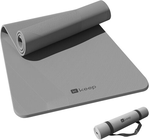 KEEP Non-Slip Large Yoga Mat,Extra Long and Wide Exercise & Fitness Mat( 72"Lx32"Wx7mm Thick) with Free Carrying Strap,Professional TPE Workout Mat for All Types of Yoga, 7mm, Smoky Purple in Saudi Arabia