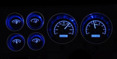 Dakota Digital 73-87 Chevy GMC Pickup Truck VHX ANALOG DASH GAUGES Black Sploy Blue VHX-73C-PU-K-B in Kuwait