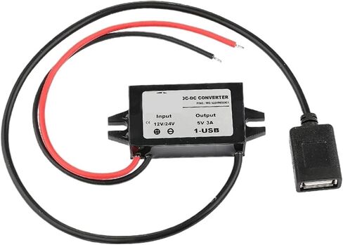 1pc 8-32V 12V 24V to 5V 3A Step Down Converter 15W Type-C USB Car Power Supply Charger for Mobile Phone(Dual Square USB) in Kuwait