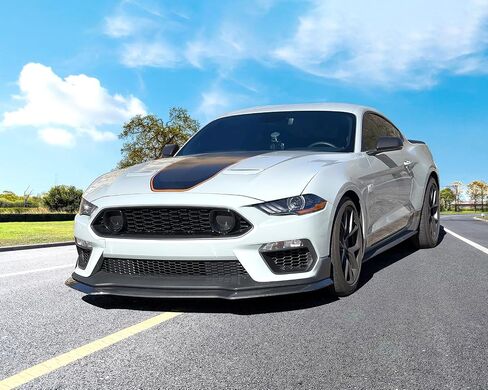 IKON MOTORSPORTS, Front Bumper Lip Compatible with 2021-2023 Ford Mustang Mach 1 Coupe, Matte Black PP Polypropylene Handling Package Style Front Lip Spoiler Splitter in Saudi Arabia