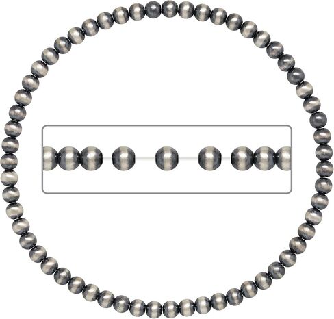 JewelrySupply Sterling Silver Navajo Style Pearl Bead Stretchy Bracelet in Saudi Arabia