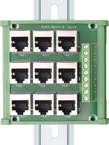 RJ45 8P8C DIN لوحة توزيع موصل إيثرنت للسكك الحديدية، اتصال متوازي بأربعة اتجاهات RJ45 موصل كتلة طرفية بمقبس رأسي in Kuwait