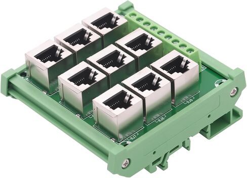 RJ45 8P8C DIN لوحة توزيع موصل إيثرنت للسكك الحديدية، اتصال متوازي بأربعة اتجاهات RJ45 موصل كتلة طرفية بمقبس رأسي in Kuwait