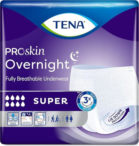 TENA ProSkin Overnight Super Protective Incontinence Underwear, Heavy Absorbency, Unisex, Large, 14 count in Saudi Arabia
